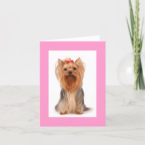 Blank Yorkshire Terrier Puppy Dog Notecard