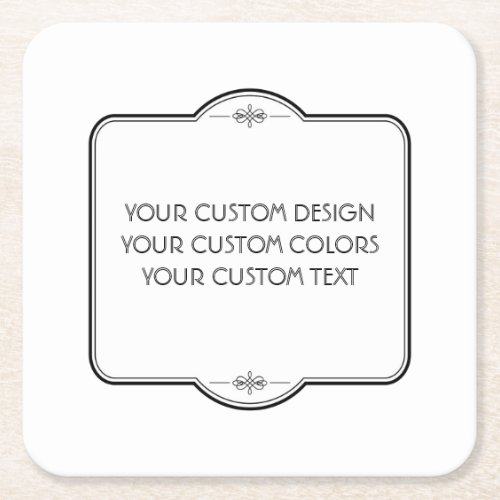 BLANK Your Design Here _ Square Paper Coaster