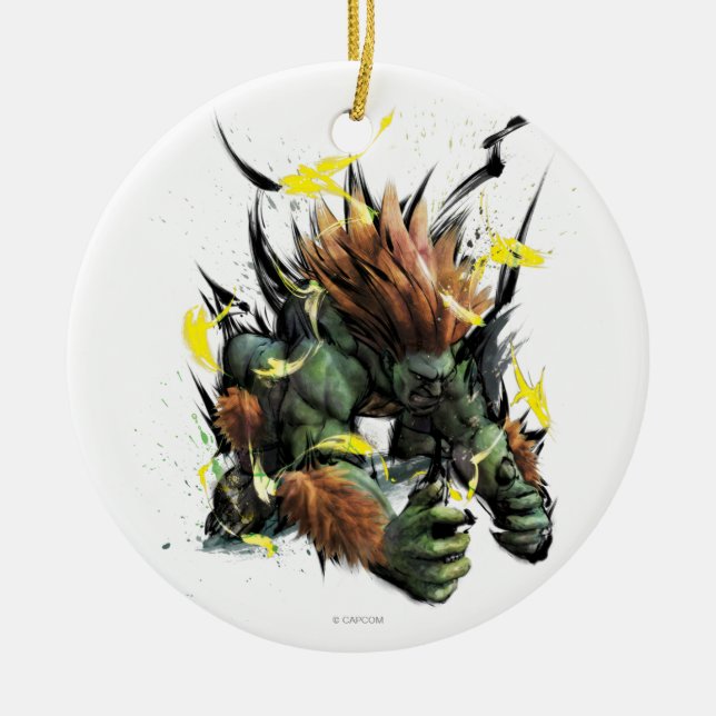 Blanka Charge Ceramic Ornament (Front)