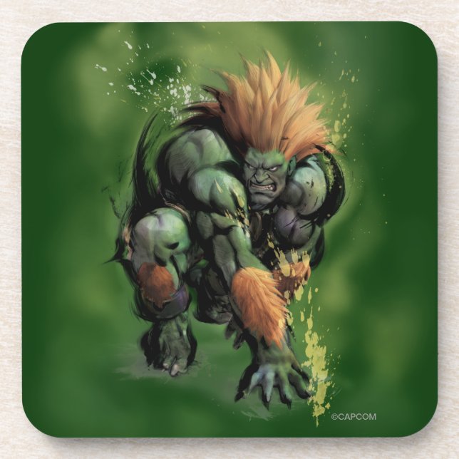 Blanka Crouch Beverage Coaster (Front)