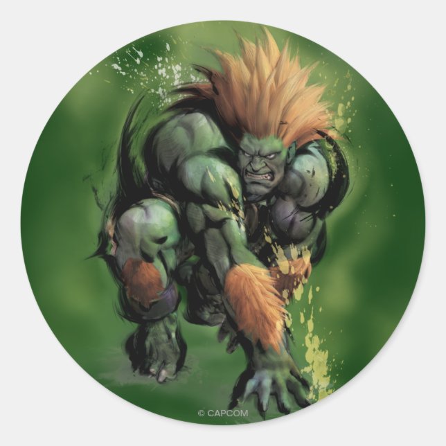 Blanka Crouch Classic Round Sticker (Front)