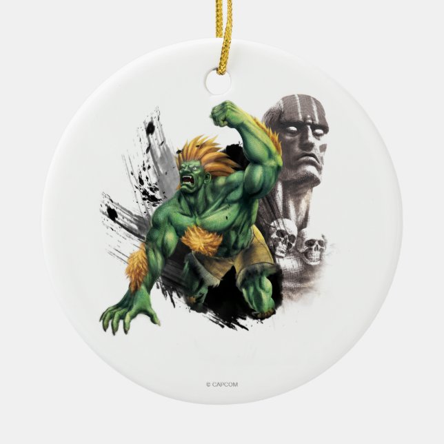 Blanka Vs. Dhalsim Ceramic Ornament (Front)