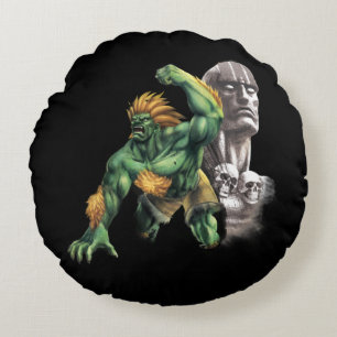 Blanka Vs. Dhalsim Round Pillow