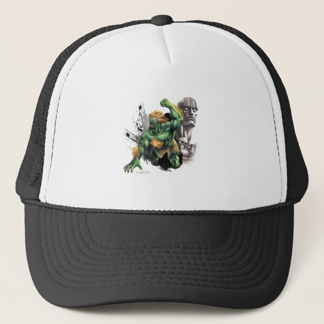 Blanka Vs. Dhalsim Trucker Hat (Front)