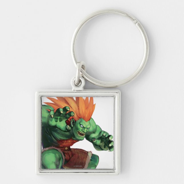 Blanka With Hands Raised Keychain (Front)