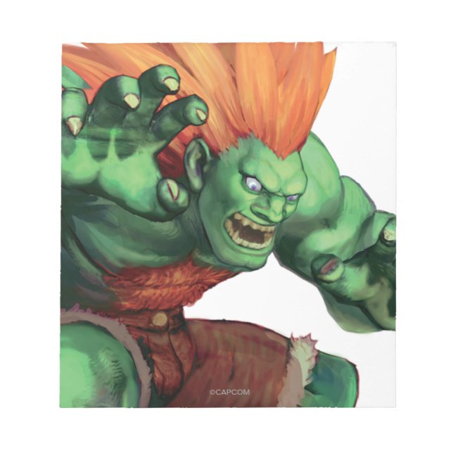 Blanka With Hands Raised Notepad (Front)