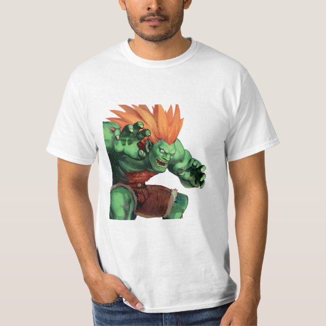 Blanka With Hands Raised T-Shirt (Front)