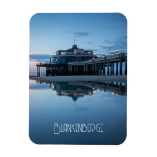Blankenberge Pier Reflections at Blue Hour Magnet