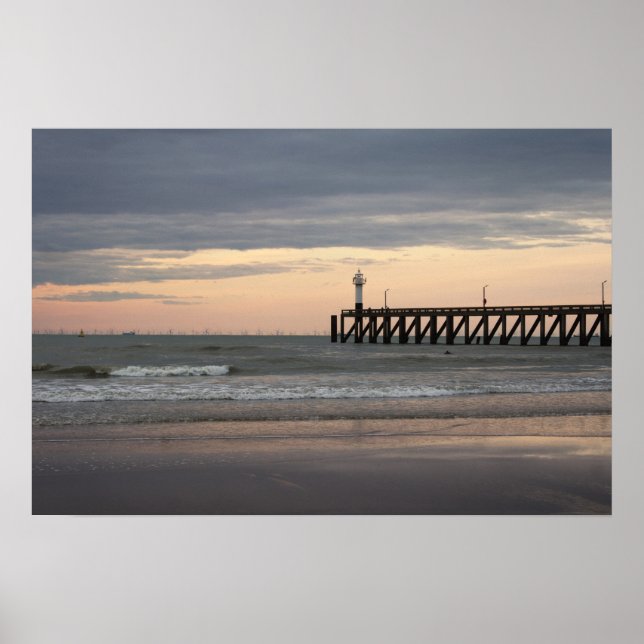 Blankenberge sunset, Belgian Coast Poster (Front)