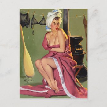 Blanket Coverage Pin Up Art Postcard by Pin_Up_Art at Zazzle