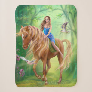 Blanket Fantasy Unicorn and fairy