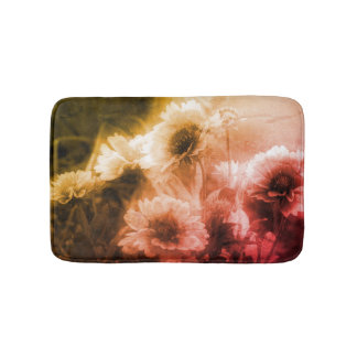 Blanket Flower Black And White Distressed Vintage Bath Mat