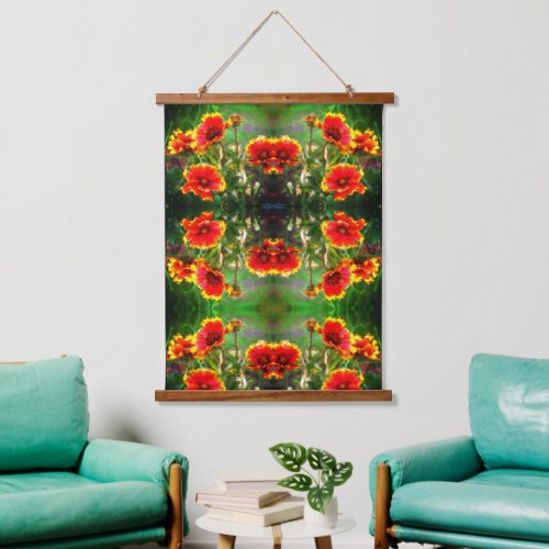 Blanket Flower Daisies Watercolor Abstract Hanging Tapestry