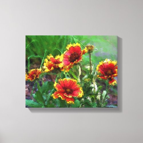 Blanket Flower Daisies Watercolor Canvas Print