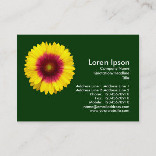 Blanket Flower - Dark Green Business Card