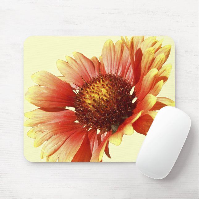 Blanket Flower Gaillardia Close-Up Photograph Mouse Pad (With Mouse)