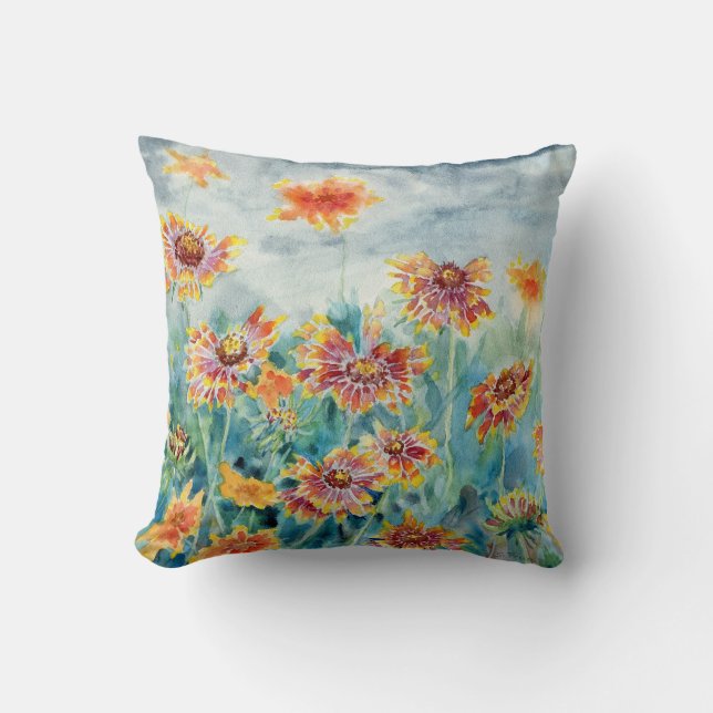 "Blanket Flower" Throw Pillow (Front)