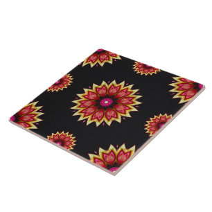 Blanket Flowers on Black Ceramic Tile