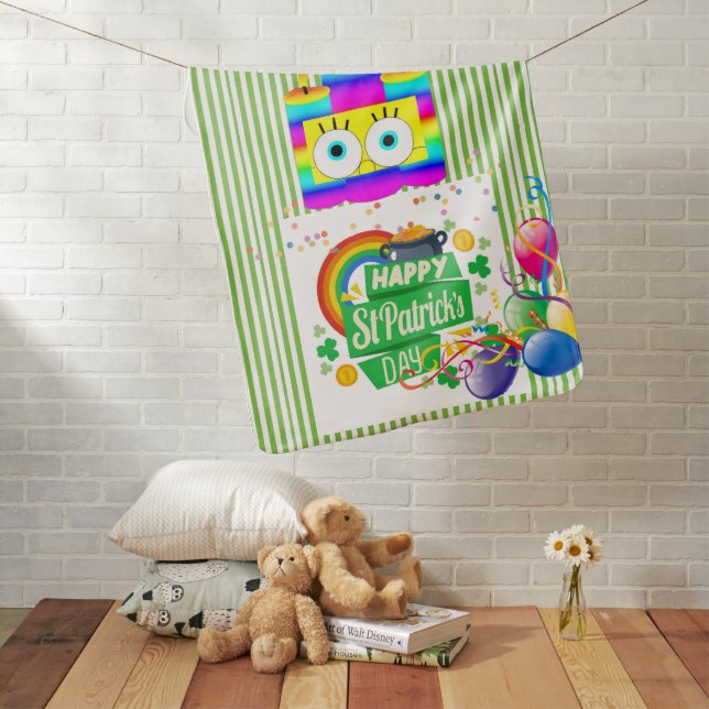 Blanket, Happy Birthday, St. Patrick's Day Baby Blanket (In Situ)
