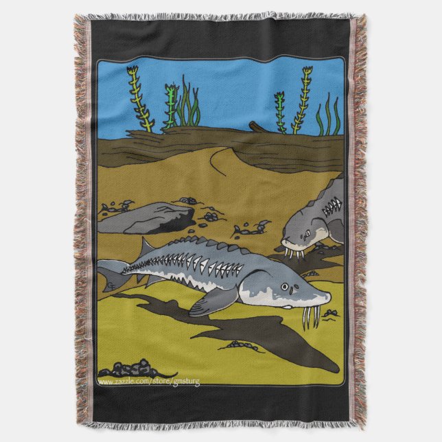 BLANKET - LAKE STURGEON COLORING PAGE  (Front Vertical)