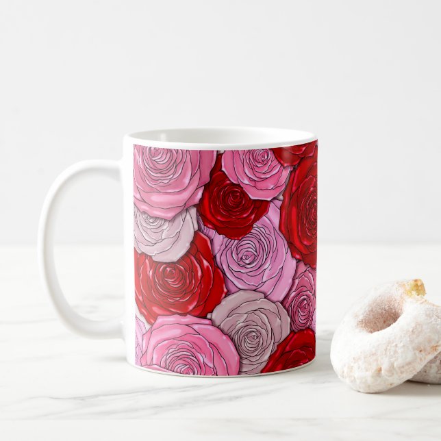 Blanket of Roses Coffee Mug (With Donut)