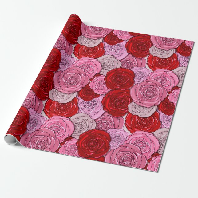 Blanket of Roses Wrapping Paper (Unrolled)