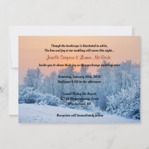 Blanket of White Winter Wonderland Wedding  Invitation