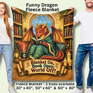 Blanket On Book Open World Off Funny Red Dragon