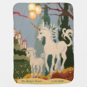 BLANKET The Magic of Unicorns Baby's Name DOB