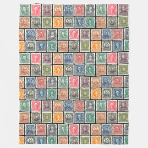 Blanket - Vintage Stamps Design - c. 1902 Stamps