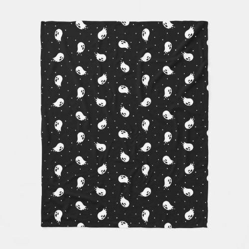 Blanket w Black  White Ghost Pattern