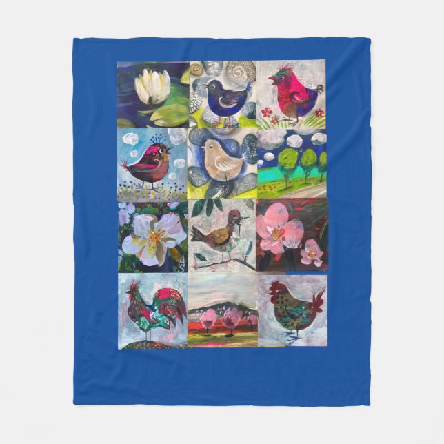 blanket with birds and flowers (Front)