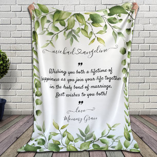 Blanket with Wedding Wishes for the Newlyweds