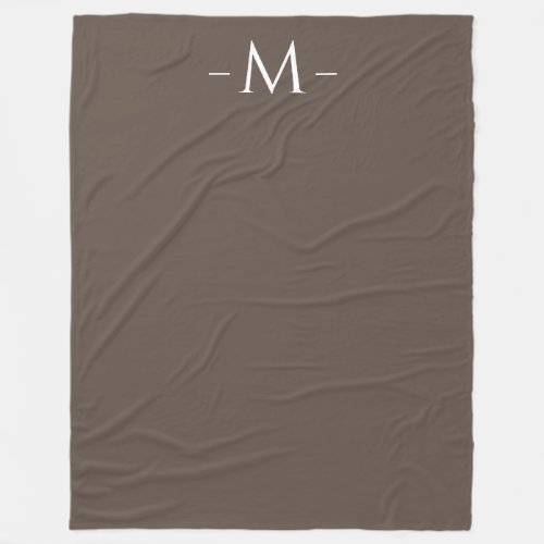 Blankets Modern Elegant Brown Monogram Large