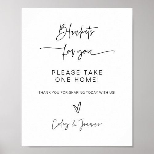 Blankets Wedding Sign Table Poster