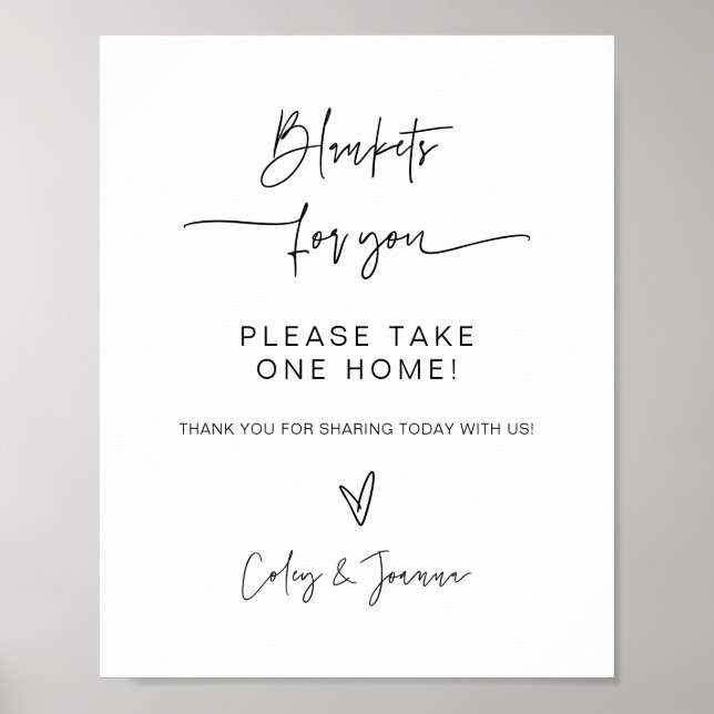 Blankets Wedding Sign Table Poster (Front)