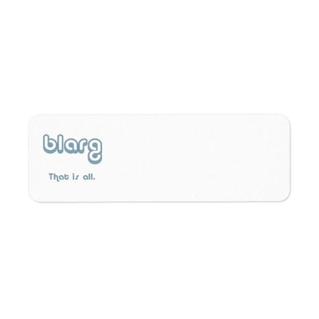 blarg. label (Front)