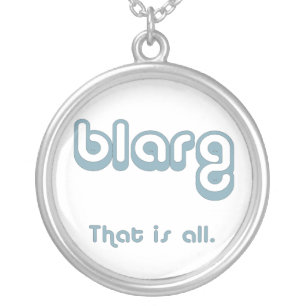 blarg. silver plated necklace
