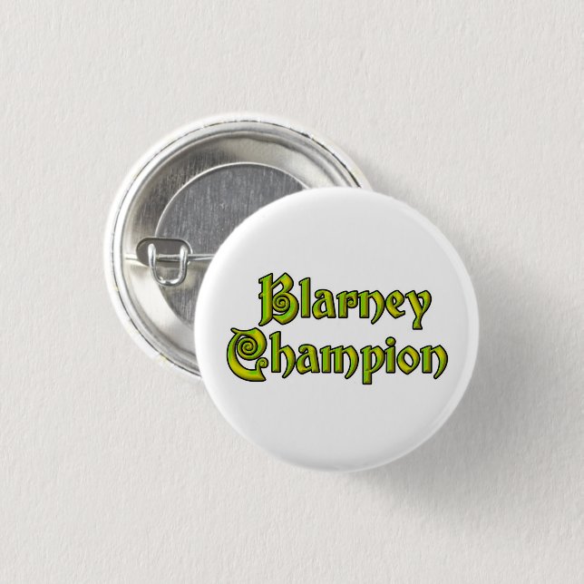 Blarney Champion white small button (Front & Back)