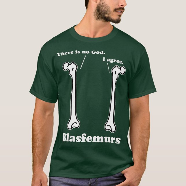 Blasfemurs Grammar Pun Punny Biology Funny Gift T-Shirt (Front)