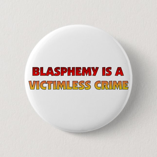 Blasphemy Victimless Crime Button (Front)