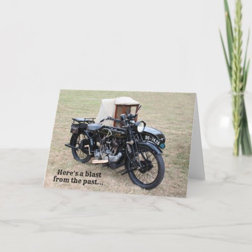 Blast From Past Vintage Motorcycle Birthday Card