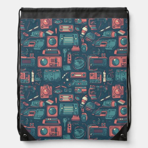 Blast From the Past 80s Tech Drawstring Bag