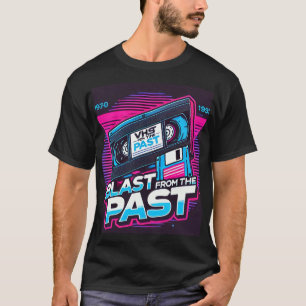 Blast From the Past Retro VHS and Floppy Disk Grap T-Shirt