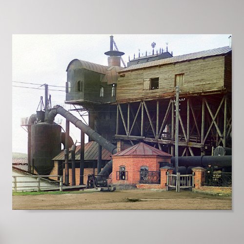 Blast Furnaces _ 1910 Vintage Color Photo Poster