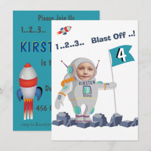 Blast Off Astronaut Photo Template Rocket Birthday