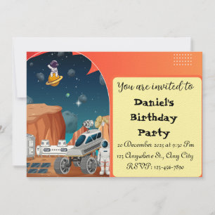 Blast Off Birthday Invitation   Outer Space Party 
