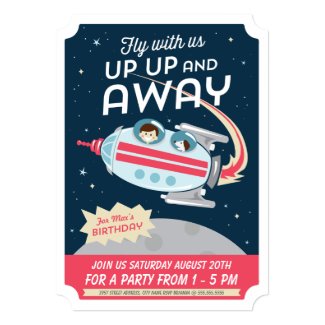 Blast Off Birthday Invite