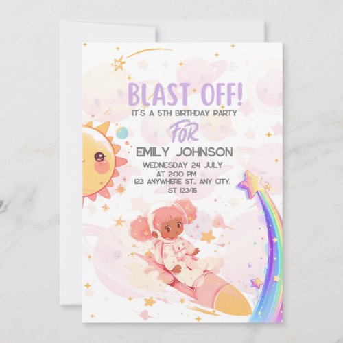 BLAST OFF Galactic Celebration  Invitation