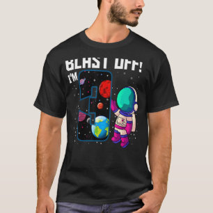 Blast Off I'm 3 Birthday Astronaut 3rd Space Party T-Shirt